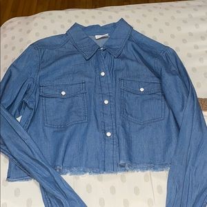 cropped jean shirt